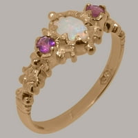 Britanci napravili 18K ružični zlatni prsten sa prirodnim Opal i ružičastom turmalinskim ženskim prstenom