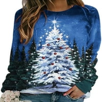 -3xl božićni dugi rukav božićni duks žene ženske dukseve pulover tima majica