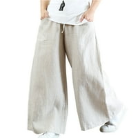 Hait Ladies Loungewear High Squiste hlače Čvrsta boja Palazzo pant za žene dno širine noge pantalone