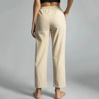 Ženske hlače Žene ležerne hlače ravno vukodloška vuna elastična visoka struka labave udobne pantalone