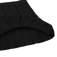 IEFIEL WOMENS A-line nagnute mini suknje visokog struka Flared Sports Tenis Miniskirt Crna 3x-velika