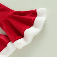 SUNISERY TODDLER Baby Girgin Božićna odjeća postavljena slovo dugih rukava Ispis Pulover + čvrsta boja rebraste pantalone od place jesenja odjeća