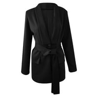 Ženski kaput Otiska zimska modna ženska moda Slim Casual Solid Bool džep čipkajte kaput od kaputa od
