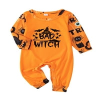 Meihuida Obiteljska odjeća za slobodno vrijeme Halloween Pismo Ispis dugih rukava + bat pants hlače