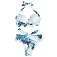YubnLvae kupaći kostimi za žene vode u boji Print Push Up Bikini kupaći kostim dva