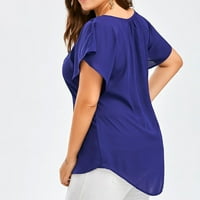 Bluza plus veličine za žene ljetni modni kratki rukav patch patchwork bluza