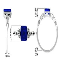 Laboratorija Solitaire stvorio je plavi safir keltski prsten s dijamant, srebrnim srebrom, SAD 11.50