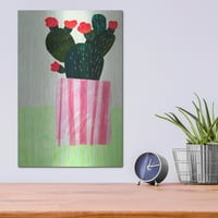 Luxe Metal Art 'Smaragd Cactus I' Shelley Hampe, Metalna zida Art, 12 x16