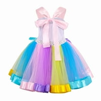 Djevojke 'haljine Tutu Rođendan do godina Fluffy Class Rainbow Sequin haljine za djevojčice