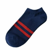 1Pair Unise udobne pruge pamučne papuče s čarapama kratke čarape za gležnjeve Mornarice Jedna veličina