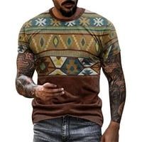 AVITICD MENS s dugim rukavima majica za muškarce Modni gornji muški modni t okrugli majica izrez Digitalni