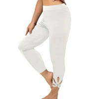 Žene Solidne boje Yoga hlače Ljetne tapke pantalone ravne tanke noge elastične visoke struk obrezane