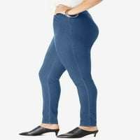 Roamans Women's Plus veličine Skinny-noga za noge Stretch Jean Elastic struk jegging