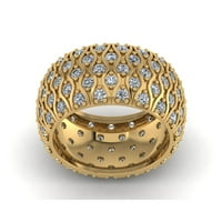 Prirodno 3,00ct okruglo Diamond Wide 5row Godišnjica vjenčanje vječni prsten za vječnost 14k zlatni