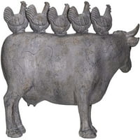 Kolekcija Rustikalni dekor Barnyard Designs Slogeni pilići na kravljeg figurica stoke Kuhinjski trpezarijski