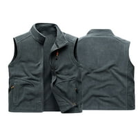 Niuer Muss Casual Solid Color Vest Odjeća za muškarce Jakna vest štand Ovratnik na otvorenom Fleece