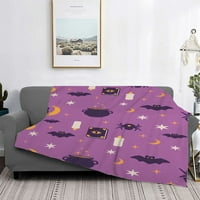Halloween Purple pokrivač kauč baca prevladavaju pogodni pohranu slatki uzorak za žene i muškarce za