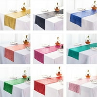 PUNORU Čvrsta boja stola-trkač sa sjajnim šljokicama, dekorativnom stolnom krpom