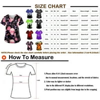 Blazyrey bluza za žene za žene personalizirani Halloween Print s kratkim rukavima V-izrez V-izrez Radne majice Narančasta S