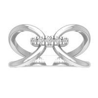 Araiya 10k bijeli zlatni dijamantni prsten, veličine 10
