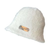 Ženska zima Furry Wood Bucket Hat Fuffy Fuzzy plišani ribar šešir debeli topli vjetrovitni šljokica Sherpa šešir za žene Tinejdžeri Djevojke