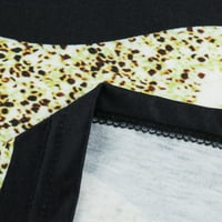 Ženska modna ljeta Nova V izrez Geometrijski print kratkih rukava u kratkim rukavima Yellow XL