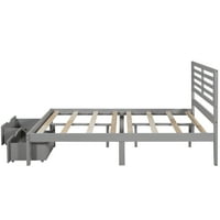 Lowestbest drveni krevet sa punim platformama sa ladicom, modernim nameštajem za spavaće sobe u sivoj