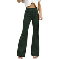 Honeeladyy Plus size Ženske hlače Ženska moda Tanak fit udoban džep u boji Ležerne pantalone