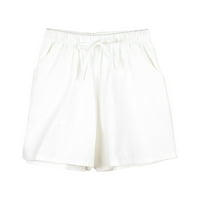 Dyfzdhu ljetne kratke hlače za žene čvrste pamučne kratke hlače sa podijeljenim džepom prozračne šorc