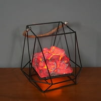 Sjedi FAU Campfire-stolni ukras za kamensku lampu, Halloween Božićne električne vatre, lažni ugalan plamen, crni