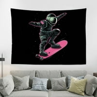 Skateboard Astronaut tapiserija za spavaću sobu za estetsko boho tapiselking viseći, zidni umjetnički