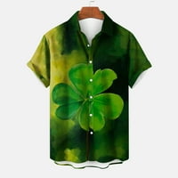 Floleo Green T majice za muškarce Cleariance Muška Svetog Patrika tiskali su jednu džepnu košulju Ležerne