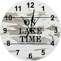 Na jezeru Vremenski sat RUSTIC MUŠKARSKI CLOCK CLOCK WHITE WILD zidni satovi koji se baterija upravljala