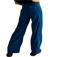 Amiliee ženske hlače široke noge za noge niske struke ravne pantalone sa džepom