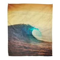 Baci za toplu ugodnu print flanel plavu plimu zadivljujuća oceanska vala pukla na zalasku sunca Epic