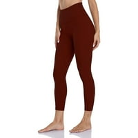 Joga hlače Žene Žene Visoki struk Čvrsta boja uska fitness yoga hlače skrivene joge hlače