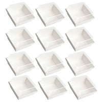 Postavite kvadratne kutije za pakiranje kolača za pakiranje zgušnjava kutije za pakiranje hrane sa prozirnim poklopcem (bijeli papir BO Transtrare