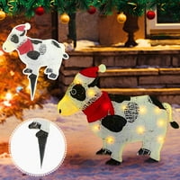Vikakiooze osvijetljene božićne životinje, blistave životinje sa striptiznim svjetlima za vanjsku dekoraciju