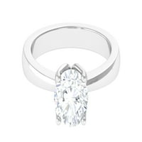 1. CT Okrugli rez Moissite SOLITAIRE prsten, petal prong set moissineite prsten, solitaire moissanitni prsten za žene, 14k bijelo zlato, US 9,50