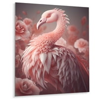 Art DesimanArt Pink Flamino fotografija IV Životinje flamingo metalna zida Art In. Široka u. Visok