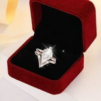 Set V Oblik Rhinestone Diamond Rings Women Fashion Full Diamond circon prsten Dame Dame Jewelry Diamond