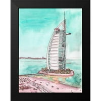 Wang, Melissa Crni moderni uokvireni muzej umjetnički print pod nazivom - Dan slijetanja Dubai I