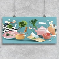 Kuhinjski pribor Blue Backdrop Poster -Image by Shutterstock