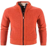 GLONME Muška odjeća puna zip džemper jakna s dugim rukavima kaput za zabavu modni kaput ugodno postolje narančasto crveno m