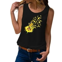 Osnove ženske žetve Žene bez rukava ljetni vrhovi tenk vrh slatko cvjetni buket grafički casual majica