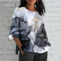 Ženska posteljina majica Bohemia Flower Dame Dužina T Košulje Okrugli izrez Grafičke teželje vrhovi