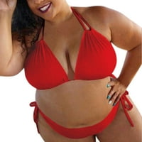 Bikini setovi za žene Solid Color Plus size kupaći kostim čipke up kupaći kostim kupaćim kostima
