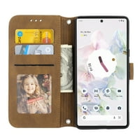 Mantto za Google Pixel Pro CASE, magnetsko zatvaranje Flip kožna novčanica s držačem kartice za Google Pixel Pro pušten, smeđi