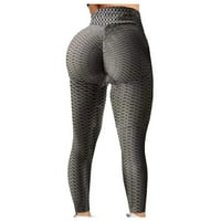 Plus size Ženske hlače za čišćenje Žene Scrounch Butt Dižing vežbanje teksturi teksturira visoki struk