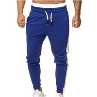 Lilgiuy Men Casual Patchwork Elastični stručni džepovi Fitness Sport hlače Hlače za muškarce velike i visoke